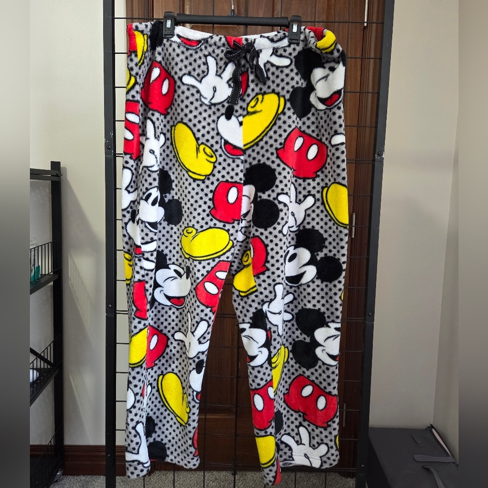 Disney Mickey Mouse Women's Fleece Pajama Pants - Plus Size, 2X (18-20)